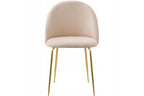 Samt Esszimmerstuhl – Creme, Edelstahl Goldbeine, Skandinavisches Design