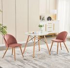 Moderner Weißer Runder Küchentisch - Massivholzbeine, Eames Stil