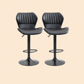 2er Barhocker Set Schwarz – Höhenverstellbar, Drehbar, Kunstleder mit Muschel-Rückenlehne (61–81 cm)