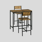 3-teiliges Bar-Set Outdoor/Indoor – Stehtisch & 2 Barstühle mit Hoher Rückenlehne, Braun