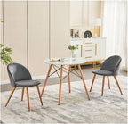 Moderner Weißer Runder Küchentisch - Massivholzbeine, Eames Stil