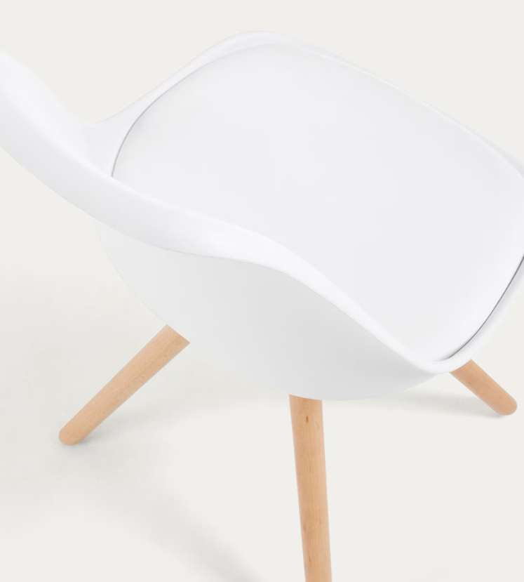 Nordisches Design 6-Personen Essgruppe - 120x80 cm Tisch & Weiße Gepolsterte Stühle