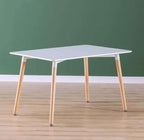 Nordisches Design 6-Personen Essgruppe - 120x80 cm Tisch & Weiße Gepolsterte Stühle