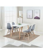 Skandinavisches Retro Design 4-Personen Essgruppe - 120x80 cm Rechteckiger Tisch & Stühle