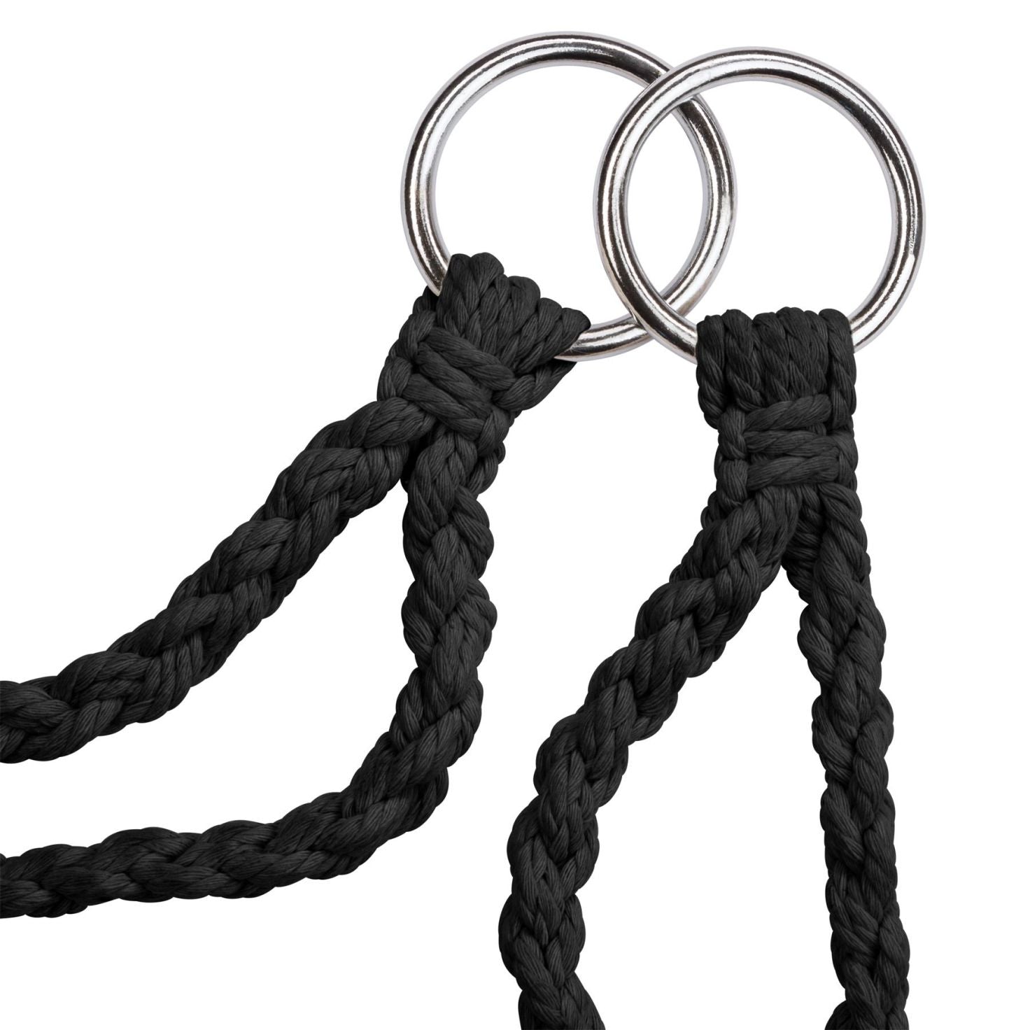 Schwarzer Boho Makramee Hängesessel - Für Innen & Außen (Max. 120 kg)