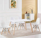 Nordisches Design Weißer Rechteckiger Esstisch - 60 cm Breite