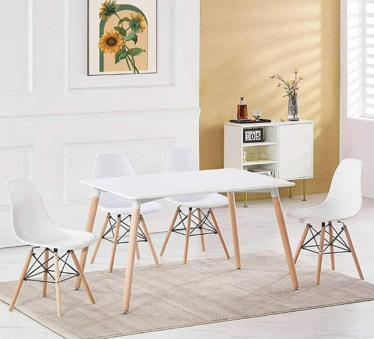 Nordisches Design Weißer Rechteckiger Esstisch - 80 cm Breite