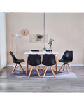 Nordisches Design 6-Personen Essgruppe - 120x80 cm Tisch & Gepolsterte Stühle