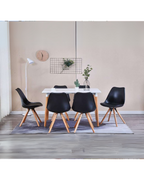 Nordisches Design 6-Personen Essgruppe - 120x80 cm Tisch & Gepolsterte Stühle