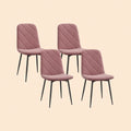 4er Set Samt Esszimmerstühle Rosa – Elegante Steppung
