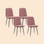 4er Set Samt Esszimmerstühle Rosa – Elegante Steppung