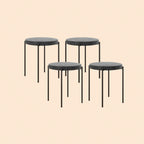 4er Set Stapelhocker Dunkelgrau Samt – Platzsparende Hocker für Küche & Esszimmer