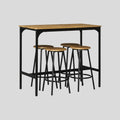 5-tlg. Bartisch-Set Industriedesign – Küchentresen & 4 Barhocker, Rustikal-Braun/Schwarz (110x50 cm)