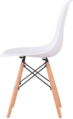 Skandinavisches Design 6-Personen Essgruppe - Rechteckiger Tisch & Weiße Stühle