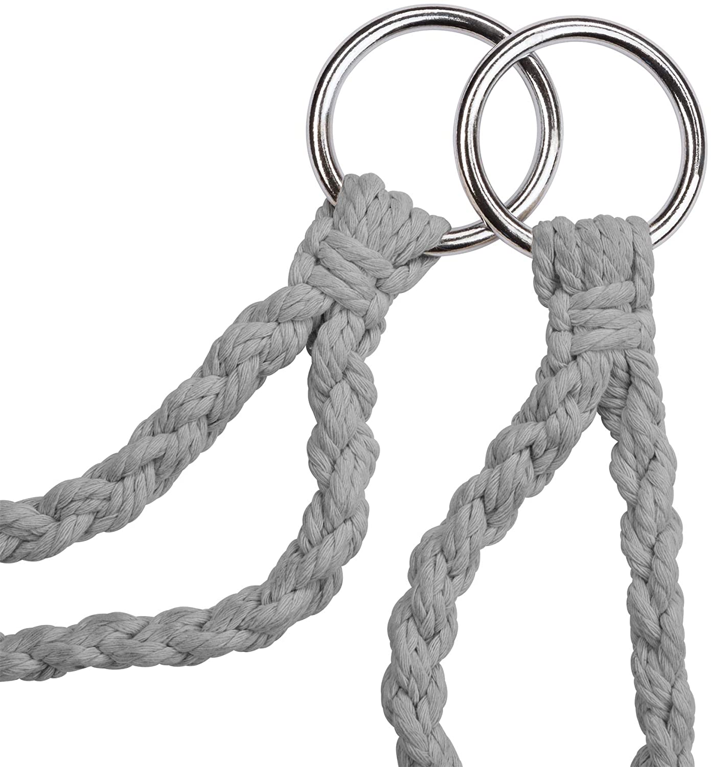 Grauer Boho Makramee Hängesessel - Für Innen & Außen (Max. 120 kg)