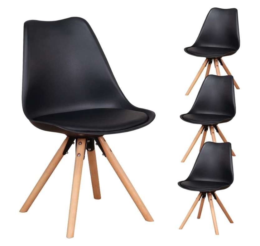 Nordisches Design 6-Personen Essgruppe - 120x80 cm Tisch & Gepolsterte Stühle