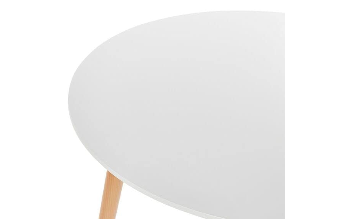 Moderner Weißer Runder Küchentisch - Massivholzbeine, Eames Stil