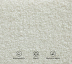 4er Set Esszimmerstühle Weiß Bouclé | Armloses Design & Schwarzgestell