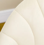 2er Set Esszimmerstühle Samtoptik – Muschel Design Creme | Metallbeine