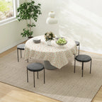 4er Set Stapelhocker Dunkelgrau Samt – Platzsparende Hocker für Küche & Esszimmer