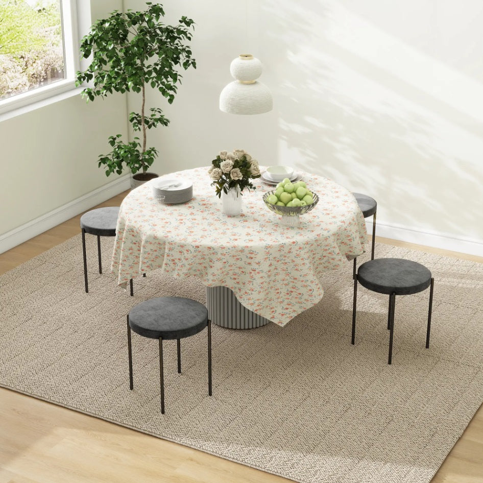 4er Set Stapelhocker Dunkelgrau Samt – Platzsparende Hocker für Küche & Esszimmer