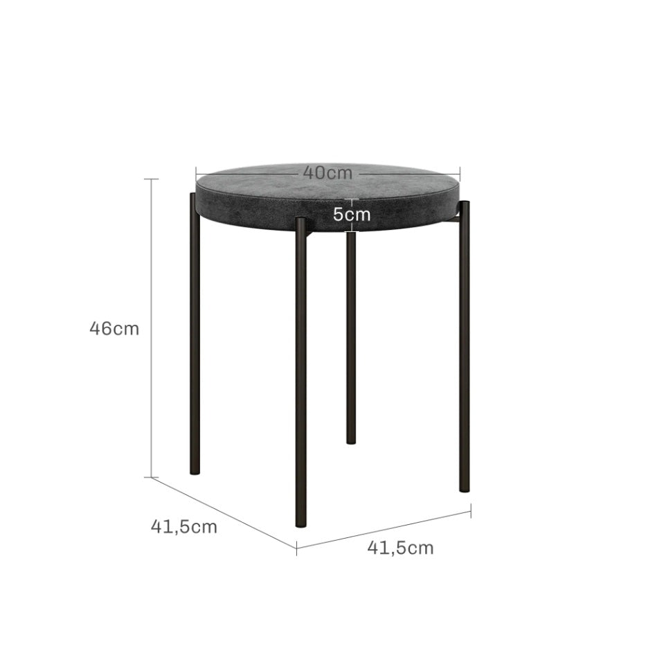 4er Set Stapelhocker Dunkelgrau Samt – Platzsparende Hocker für Küche & Esszimmer