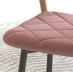 4er Set Samt Esszimmerstühle Rosa – Elegante Steppung