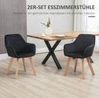 2er Set Armlehnstühle Samt Schwarz – Holzbeine Natur | Ergonomisch & Elegant