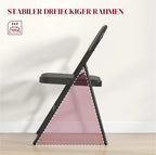 4er Set Klappstühle Schwarz - Robuste Faltstühle mit Kunstleder Bezug | Pflegeleicht