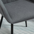 2er Set Armlehnstühle Dunkelgrau Leinen – Skandinavisch & Ergonomisch