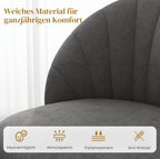 4er Set Esszimmerstühle Samt Dunkelgrau – Elegantes Muschel-Design | Stahlbeine