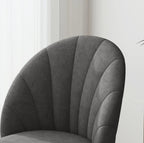 4er Set Esszimmerstühle Samt Dunkelgrau – Elegantes Muschel-Design | Stahlbeine