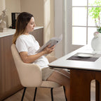 Esszimmerstuhl Cord Beige – Ergonomische Schalenform mit Armlehnen | Einzelverkauf