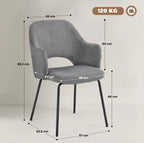 Esszimmerstuhl Cord Grau – Ergonomische Schalenform mit Armlehnen | Modernes Design