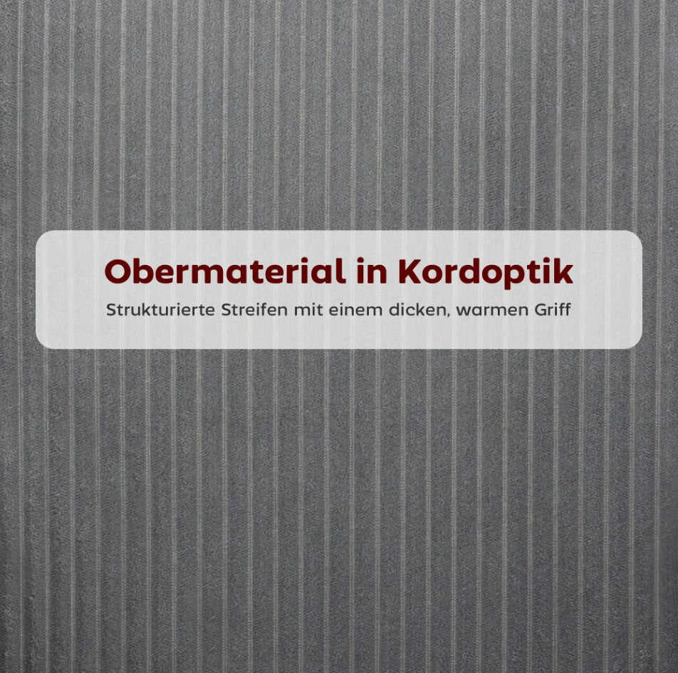 Esszimmerstuhl Cord Grau – Ergonomische Schalenform mit Armlehnen | Modernes Design