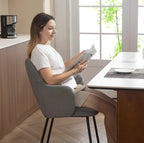 Esszimmerstuhl Cord Grau – Ergonomische Schalenform mit Armlehnen | Modernes Design