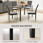 4er Set Esszimmerstühle Samtoptik Dunkelgrau – Moderne Polsterstühle mit Metallbeinen