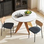 2er Set Esszimmerstühle Grau Leinen-Optik – Küchenstühle Armlos mit Holz-Rückenlehne