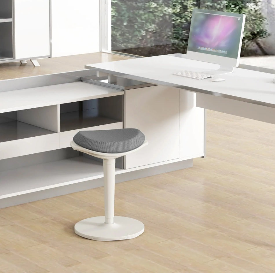 Ergonomischer Bürohocker Grau – Höhenverstellbarer Stehhocker mit Neigefunktion bis 120 kg