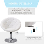 Loungesessel Drehhocker Weiß Kunstleder – Höhenverstellbarer Relaxsessel mit Wippmechanik