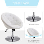Loungesessel Drehhocker Weiß Kunstleder – Höhenverstellbarer Relaxsessel mit Wippmechanik