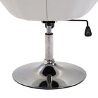 Loungesessel Drehhocker Weiß Kunstleder – Höhenverstellbarer Relaxsessel mit Wippmechanik