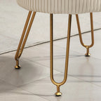 2-in-1 Aufbewahrungshocker Cremeweiß Samtoptik – Runder Fußhocker mit Tablett/Beistelltisch Funktion