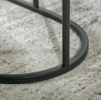 2er Couchtisch-Set Schwarz – Runder & Ovaler Satztisch in Marmor-Optik, stapelbar