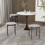 4er Set Stapelhocker Grau Samt – Platzsparender Sitzhocker Küche & Esszimmer