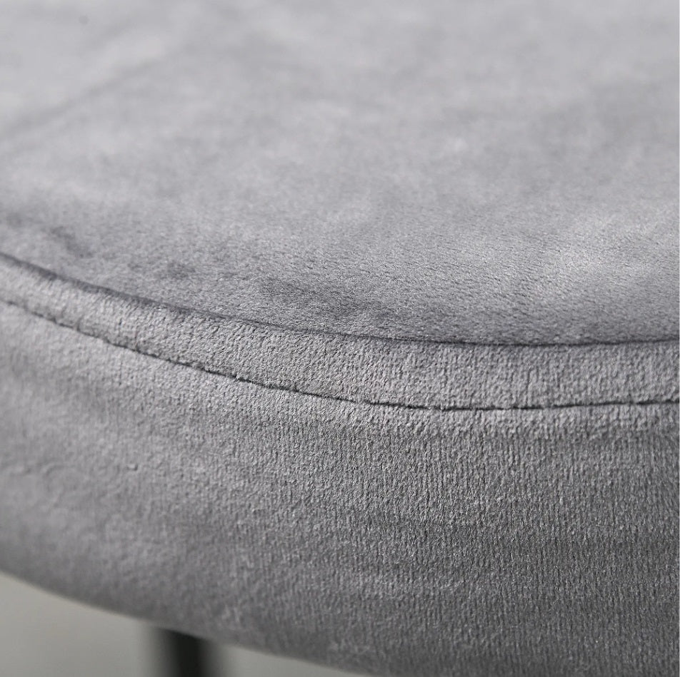 4er Set Stapelhocker Grau Samt – Platzsparender Sitzhocker Küche & Esszimmer