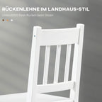 2er Set Esszimmerstühle Massivholz Weiß – Klassisches Design aus Kiefernholz