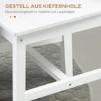 2er Set Esszimmerstühle Massivholz Weiß – Klassisches Design aus Kiefernholz