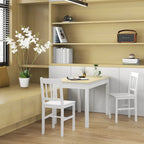 2er Set Esszimmerstühle Massivholz Weiß – Klassisches Design aus Kiefernholz