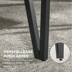 Couchtisch 105x60 cm Industriedesign – Rustikale Holzoptik, Schwarze Metallbeine